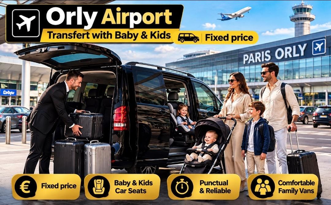 Orly Airport Transfer with Baby & Kids – Fixed Price, Car Seats Included